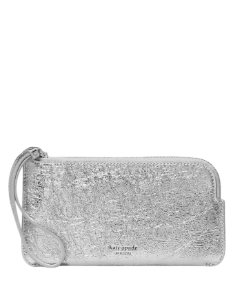 Kate Spade New York Zippy Crinkle Metallic Wristlet