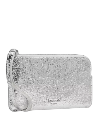 Kate Spade New York Zippy Crinkle Metallic Wristlet