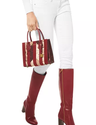 Michael Michael Kors Mercer Medium Accordion Leather Messenger