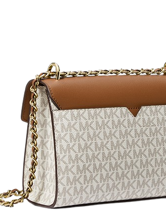 Michael Michael Kors Rose Medium Logo and Faux Leather Shoulder Bag