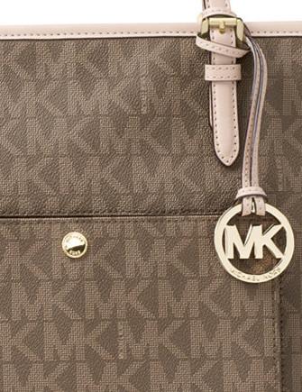 Michael Michael Kors Jet Set Item Large Top Zip Snap Pocket Tote