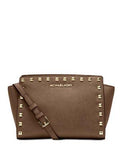 Michael Michael Kors Selma Medium Studded Saffiano Messenger