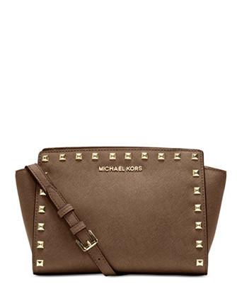 Michael Michael Kors Selma Medium Studded Saffiano Messenger