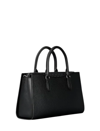 Michael Michael Kors Arden Medium Pebbled Leather and Signature Logo Top-Zip Satchel