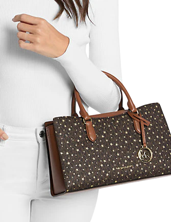 Michael Michael Kors Arden Medium Printed Signature Logo Satchel
