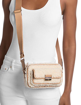 Michael Michael Kors Bradshaw Extra-Small Faux Shearling Camera Crossbody Bag