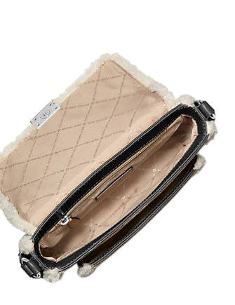 Michael Michael Kors Bradshaw Medium Suede and Faux Shearling Messenger Bag
