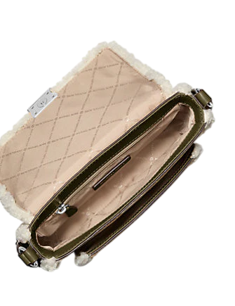 Michael Michael Kors Bradshaw Medium Suede and Faux Shearling Messenger Bag