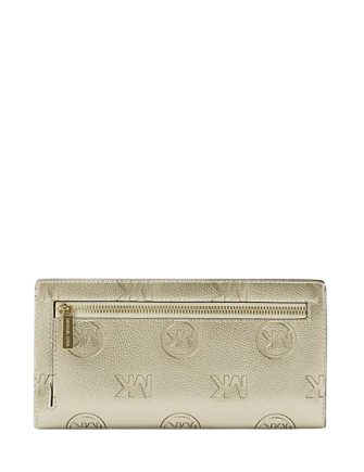 Michael Michael Kors Carson Large Metallic Logo Debossed Snap Wallet