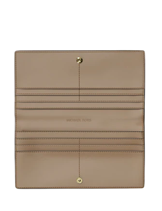 Michael Michael Kors Carson Large Metallic Logo Debossed Snap Wallet