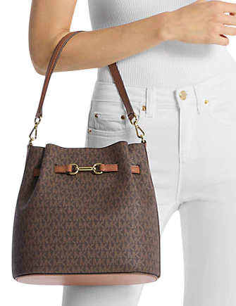 Michael Michael Kors Carson Medium Signature Logo Convertible Bucket Crossbody Bag