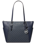 Michael Michael Kors Charlotte Large Logo and Leather Top-Zip Tote Bag