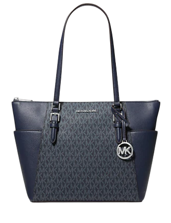 Michael Michael Kors Charlotte Large Logo and Leather Top-Zip Tote Bag