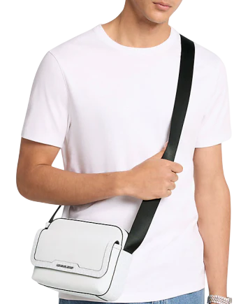 Michael Michael Kors Cooper Medium Pebbled Leather and Signature Logo Camera Crossbody Bag