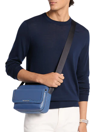 Michael Michael Kors Cooper Medium Pebbled Leather and Signature Logo Camera Crossbody Bag