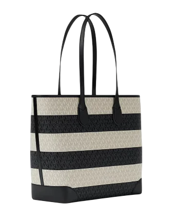Michael Michael Kors Eva Large Striped Signature Logo Tote Bag