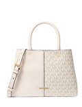 Michael Michael Kors Flora Medium Signature Logo and Leather Satchel