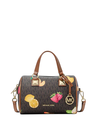 Michael Michael Kors Grayson Small Printed Signature Logo Duffel Crossbody Bag