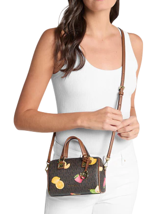 Michael Michael Kors Grayson Small Printed Signature Logo Duffel Crossbody Bag