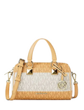 Michael Michael Kors Grayson Small Striped Signature Logo Duffel Crossbody Bag