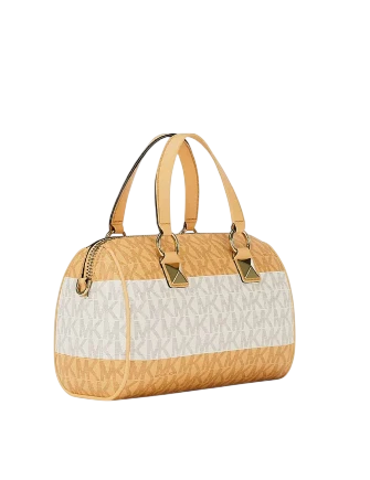 Michael Michael Kors Grayson Small Striped Signature Logo Duffel Crossbody Bag