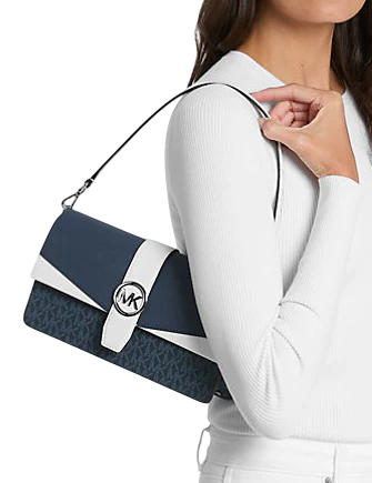 Michael Michael Kors Greenwich Medium Signature Logo Convertible Shoulder Bag