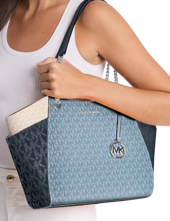 Michael Michael Kors Jet Set Large Color-Block Signature Logo Shoulder Bag