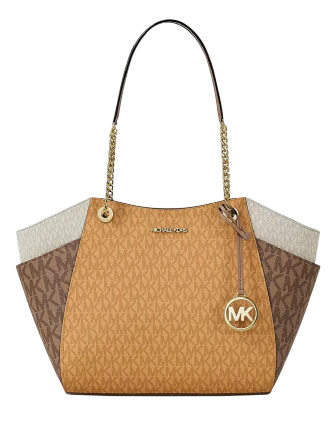 Michael Michael Kors Jet Set Large Color-Block Signature Logo Shoulder Bag