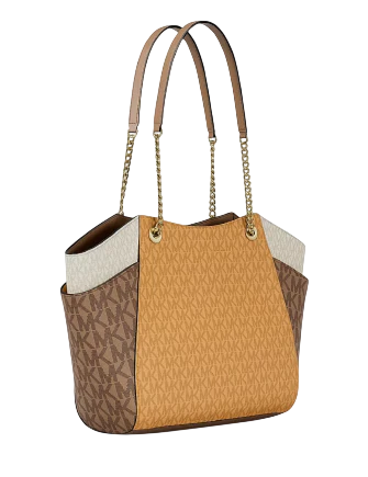 Michael Michael Kors Jet Set Large Color-Block Signature Logo Shoulder Bag