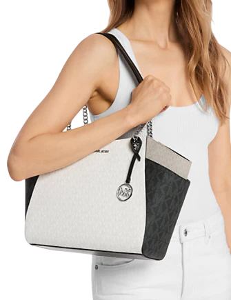 Michael Michael Kors Jet Set Large Color-Block Signature Logo Shoulder Bag
