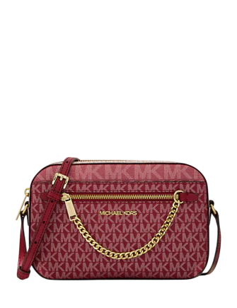 Michael Michael Kors Jet Set Large Metallic Signature Logo Crossbody Bag