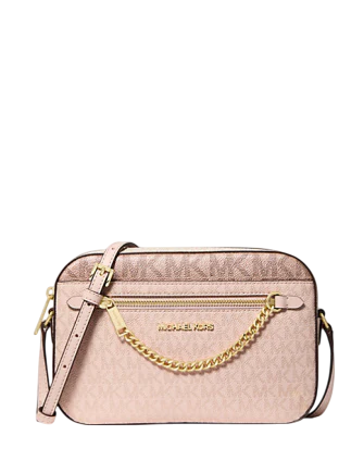 Michael Michael Kors Jet Set Large Metallic Signature Logo Crossbody Bag