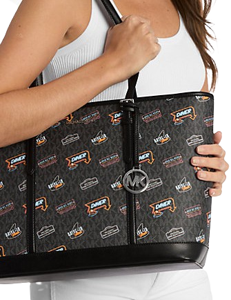 Michael Michael Kors Jet Set Large Printed Signature Logo Tote Bag