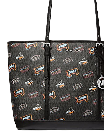 Michael Michael Kors Jet Set Large Printed Signature Logo Tote Bag