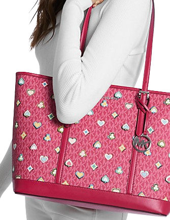 Michael Michael Kors Jet Set Large Printed Signature Logo Tote Bag
