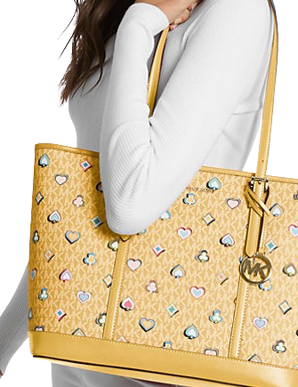 Michael Michael Kors Jet Set Large Printed Signature Logo Tote Bag