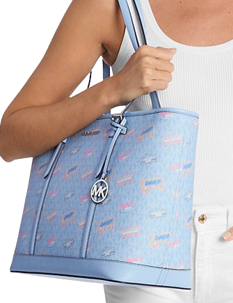 Michael Michael Kors Jet Set Large Printed Signature Logo Tote Bag