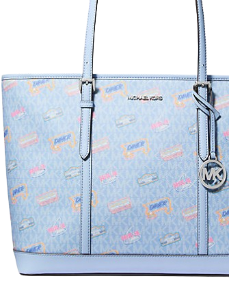Michael Michael Kors Jet Set Large Printed Signature Logo Tote Bag