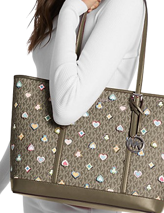 Michael Michael Kors Jet Set Large Printed Signature Logo Tote Bag
