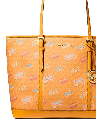 Michael Michael Kors Jet Set Large Printed Signature Logo Tote Bag