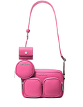 Michael Michael Kors Jet Set Leather Medium Crossbody Bag with Case for Apple Airpods Pro