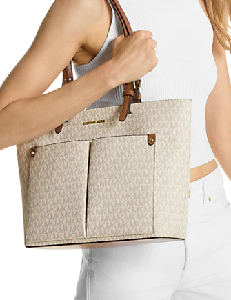 Michael Michael Kors Jet Set Medium Logo Pocket Tote Bag