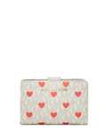 Michael Michael Kors Jet Set Medium Printed Heart Signature Logo Bi-Fold Wallet
