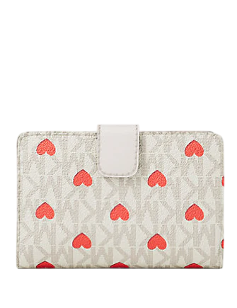 Michael Michael Kors Jet Set Medium Printed Heart Signature Logo Bi-Fold Wallet