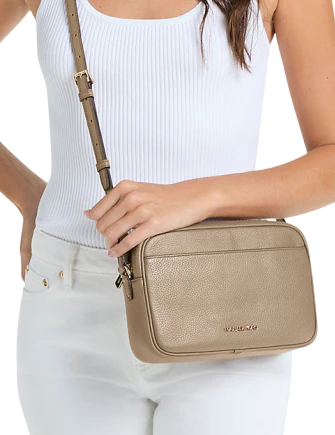 Michael Michael Kors Jet Set Pebbled Leather Camera Crossbody Bag