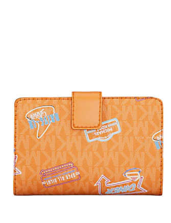 Michael Michael Kors Jet Set Printed Signature Logo Bi Fold Wallet