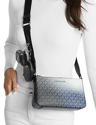 Michael Michael Kors Jet Set Small Ombre Signature Logo Crossbody Bag with Case for Apple Airpods Pro