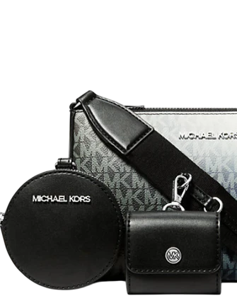 Michael Michael Kors Jet Set Small Ombre Signature Logo Crossbody Bag with Case for Apple Airpods Pro