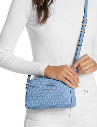 Michael Michael Kors Jet Set Small Signature Logo Camera Crossbody Bag