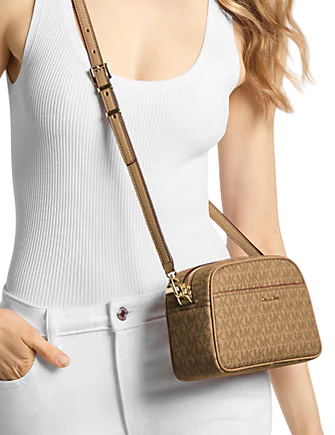 Michael Michael Kors Jet Set Small Signature Logo Camera Crossbody Bag